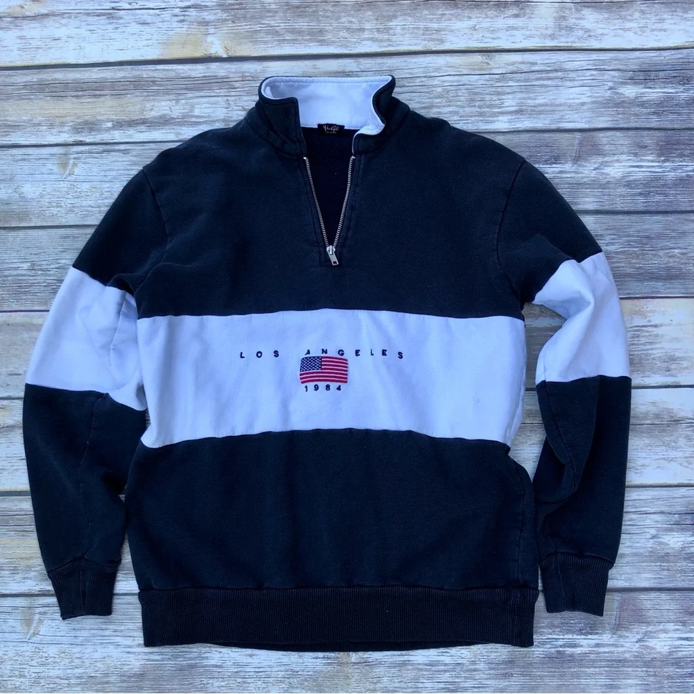 JohnGalt vintage inspired quarter zip sweatshirt - Picture 2 of 7